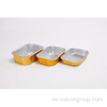 Gold Square Aluminium Foil Food Lunch Box